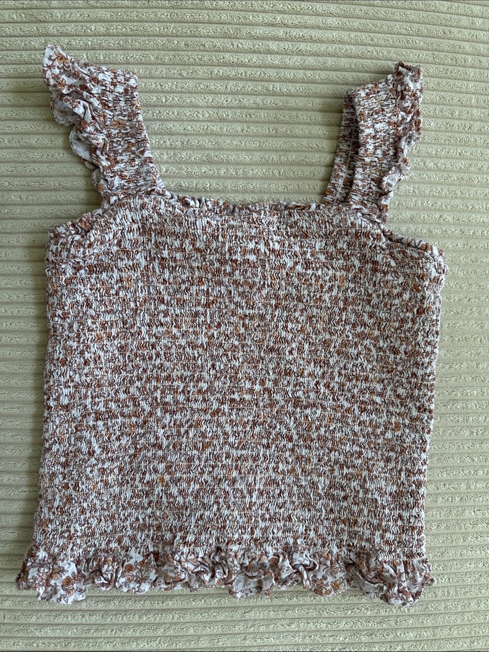 Cat & Jack Girl’s Mauve Smocked Floral Ditsy Top in Size L (10-12)